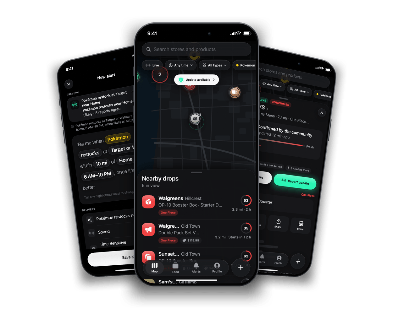 Drop Radar on iPhone: the alert composer, the live map and a drop’s detail