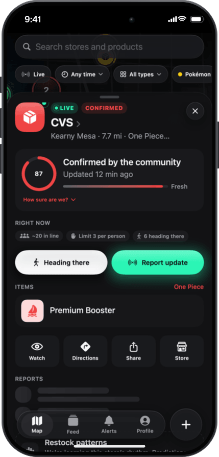 Drop detail screen