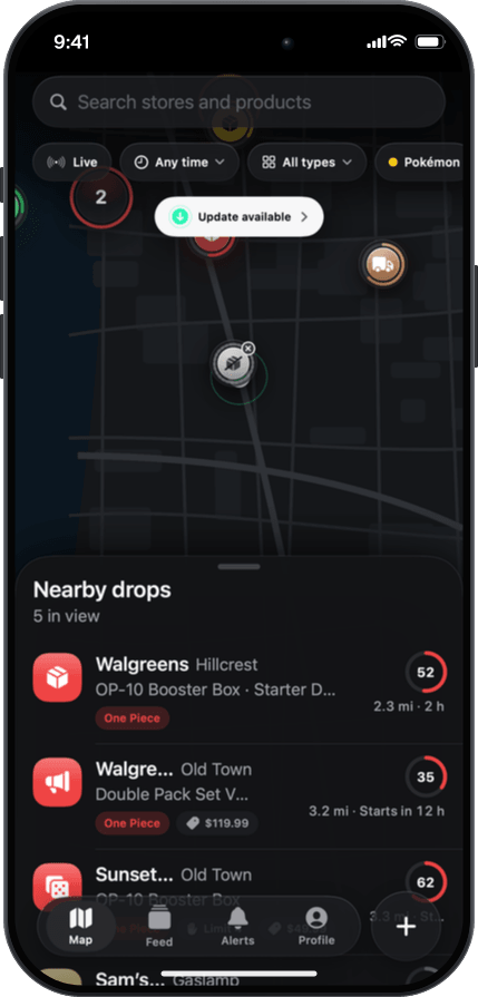 Live map screen