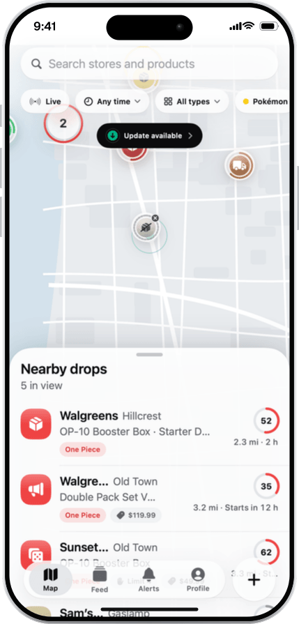 Live map screen